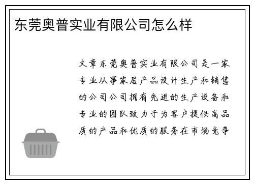 东莞奥普实业有限公司怎么样